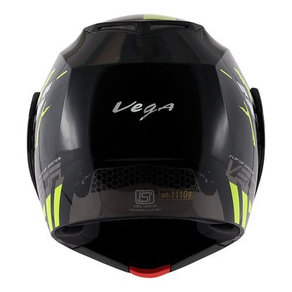 Vega Crux DX Flex Helmet - Black Neon Yellow