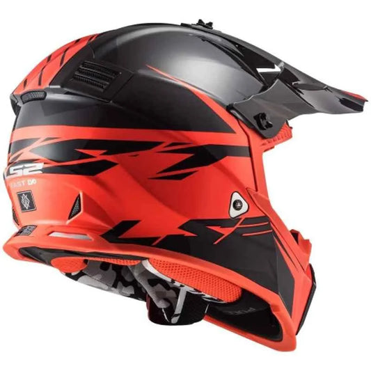 LS2 MX437 FAST EVO ROAR HELMET - MATT/GLOSS BLACK RED