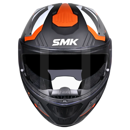 SMK GULLWING TEKKER HELMETS - GL217 GLOSS BLACK WHITE ORANGE