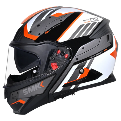 SMK GULLWING TEKKER HELMETS - GL217 GLOSS BLACK WHITE ORANGE
