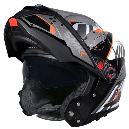 SMK GULLWING TEKKER HELMETS - GL217 GLOSS BLACK WHITE ORANGE