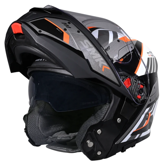 SMK GULLWING TEKKER HELMETS - GL217 GLOSS BLACK WHITE ORANGE