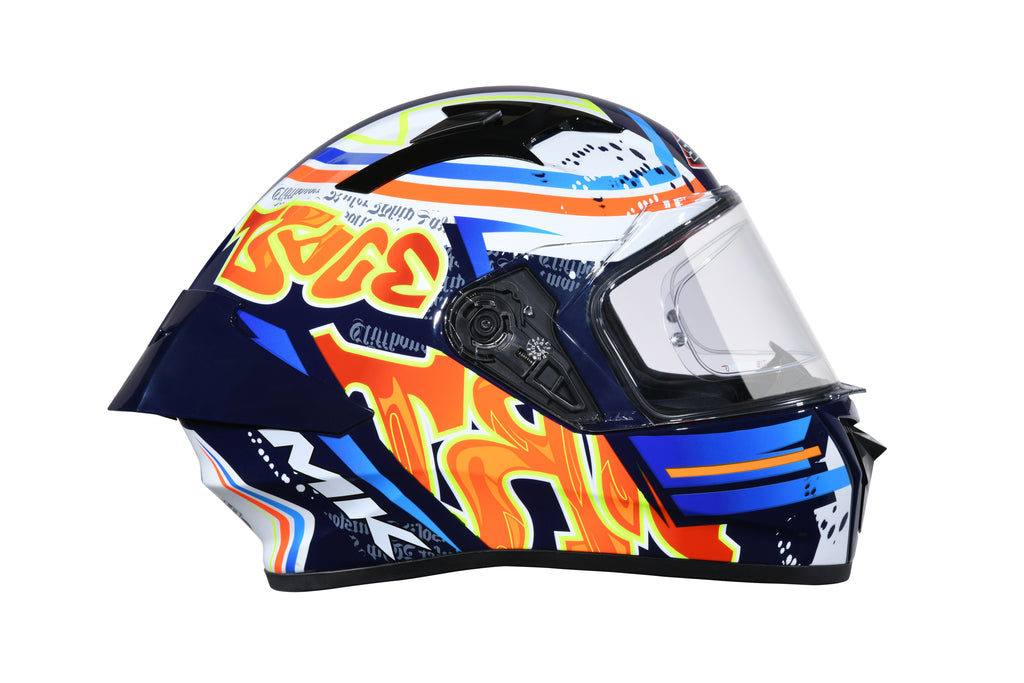 SMK STELLAR GRAFFITI HELMETS - BLUE WHITE