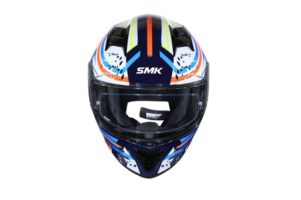 SMK STELLAR GRAFFITI HELMETS - BLUE WHITE