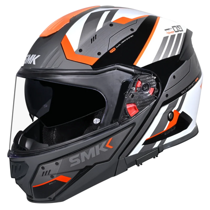 SMK GULLWING TEKKER HELMETS - GL217 GLOSS BLACK WHITE ORANGE