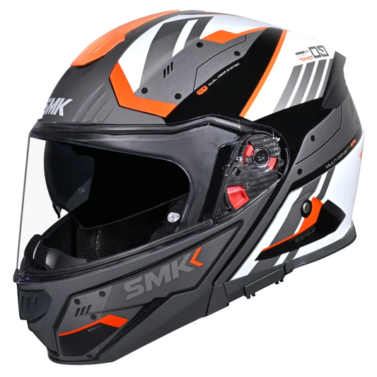 SMK GULLWING TEKKER HELMETS - GL217 GLOSS BLACK WHITE ORANGE