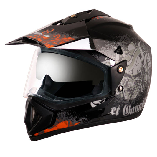 Vega Off Road DV Gangster Helmet - Black Orange