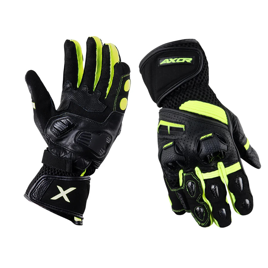 Axor Gator Riding Gloves - Black Neon Green