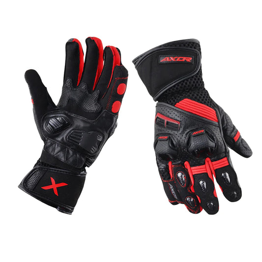 Axor Gator Riding Gloves - Black Red