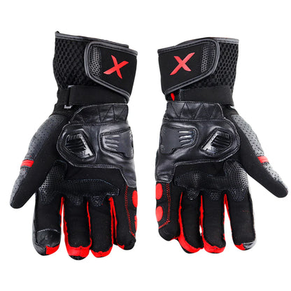 Axor Gator Riding Gloves - Black Red