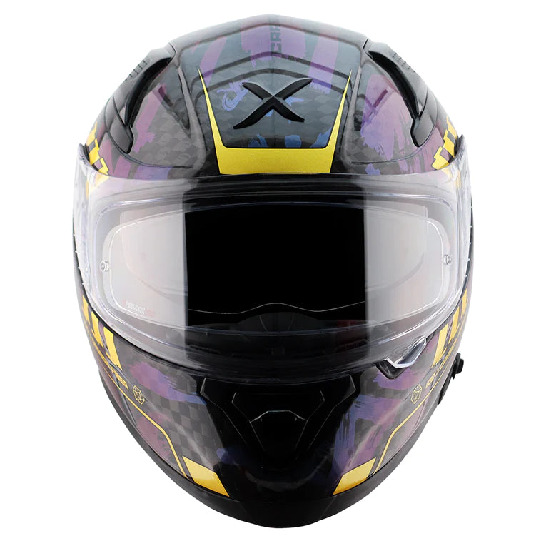 AXOR APEX CARBON GLOSS HELMET - GLOSS CARBON NEON YELLOW