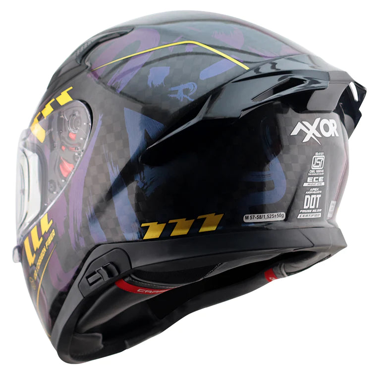 AXOR APEX CARBON GLOSS HELMET - GLOSS CARBON NEON YELLOW