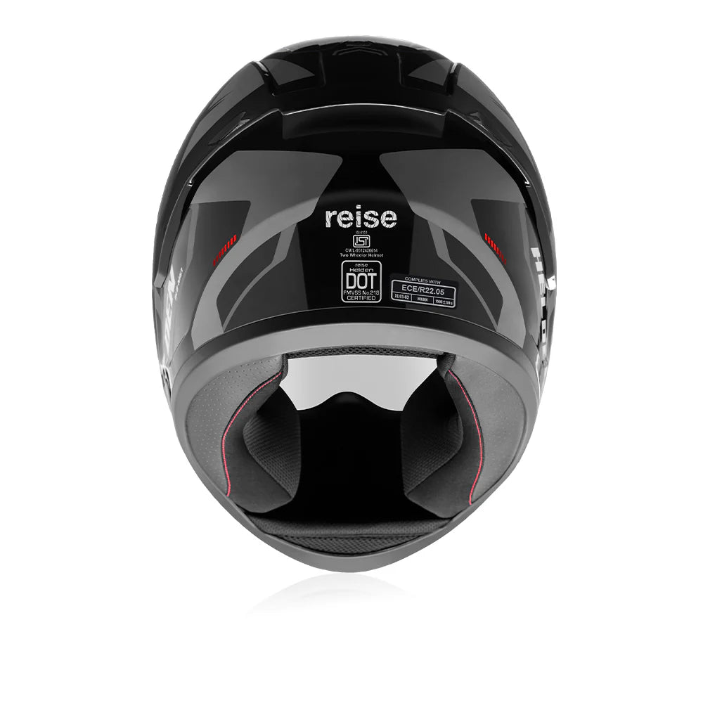 Reise Helden Motorcycle Riding Helmet - Grey Black