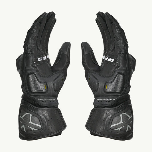 VIATERRA GRID MK3 – FULL GAUNTLET MOTORCYCLE RIDING GLOVES - BLACK YELLOW WHITE