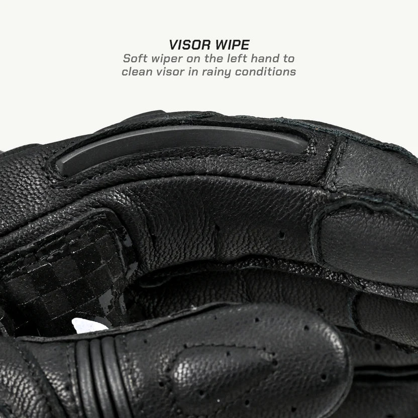 VIATERRA GRID MK3 – FULL GAUNTLET MOTORCYCLE RIDING GLOVES - BLACK RED WHITE