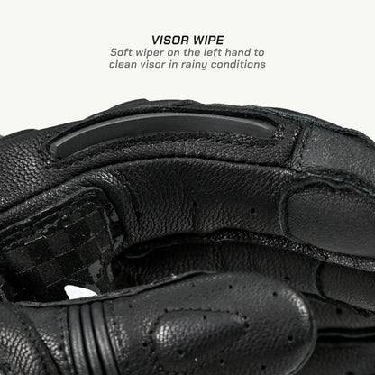 VIATERRA GRID MK3 – FULL GAUNTLET MOTORCYCLE RIDING GLOVES - BLACK RED WHITE