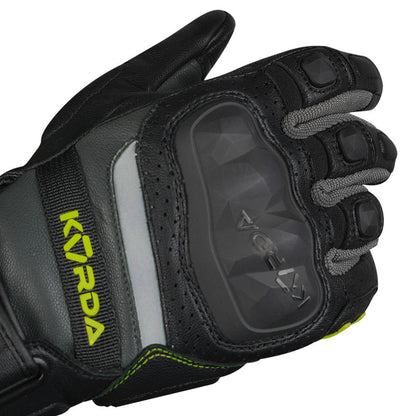 KORDA GUARD SEMI GAUNTLET RIDING GLOVES - Fluorescent Yellow