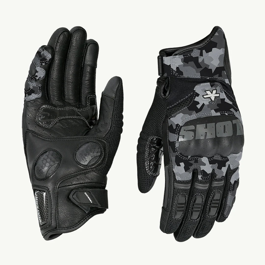 VIATERRA Holeshot Pro – Semi Gauntlet Hybrid Riding Gloves - Snow Camo