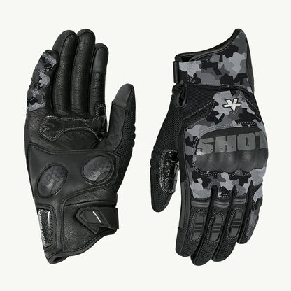 VIATERRA Holeshot Pro – Semi Gauntlet Hybrid Riding Gloves - Snow Camo