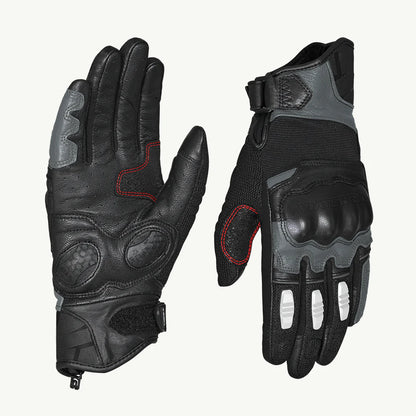 VIATERRA HOLESHOT – SHORT MOTORCYCLE RIDING GLOVES - GUNMETAL