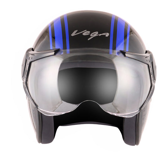 Vega Jet Old School W Visor Hemet - Black Blue