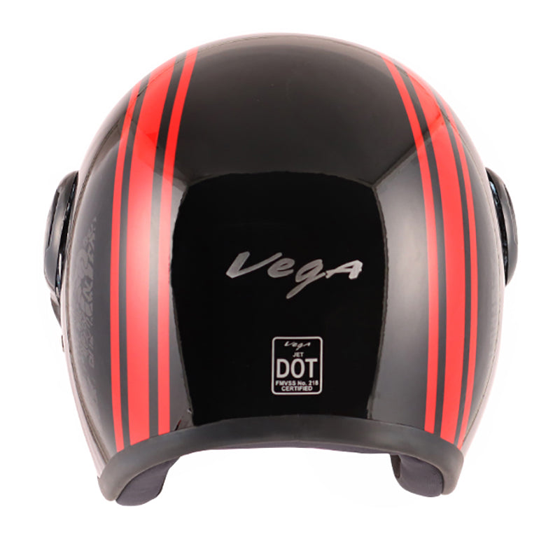 Vega Jet Old School W Visor Hemet - Black Red