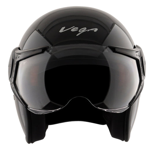 Vega Jet Star W Visor Hemet - Black Silver