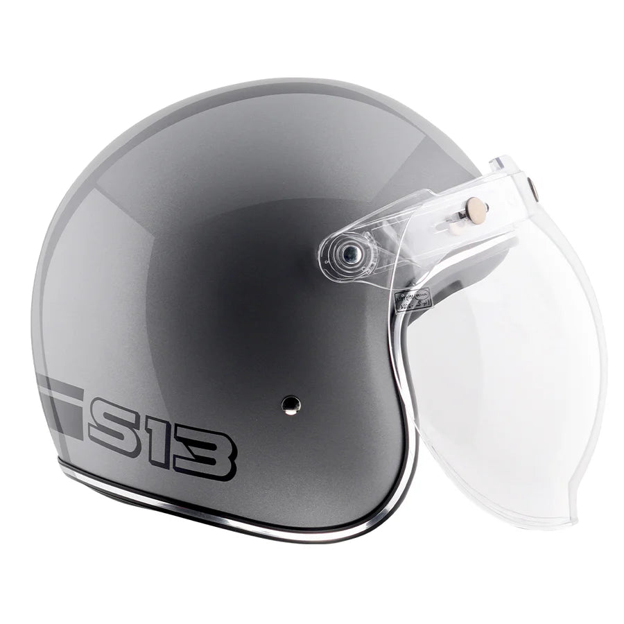 Axor Retro Jet Sportz S13 Helmet - Athena Grey Black