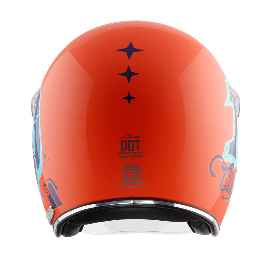 Axor Retro Jet Sportz C13 Helmet - Orange Blue