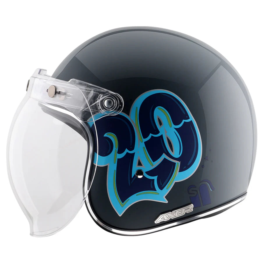 Axor Retro Jet Sportz C13 Helmet - Slate Blue