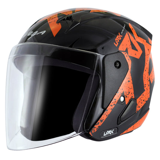 Vega Lark Victor Helmet - Black Orange