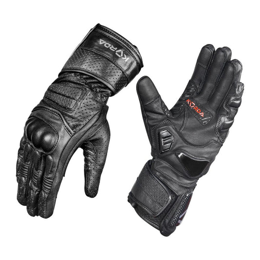 KORDA TRACK FULL GAUNTLET RIDING GLOVES - BLACK