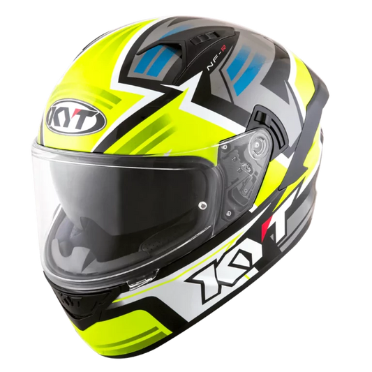 KYT NFR Artwork Helmet - Gloss Yellow Grey