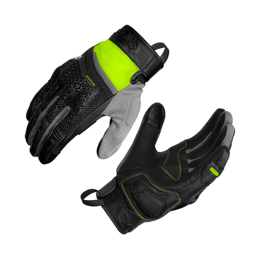 KORDA ADVENTURE RIDING GLOVES - FLUORESCENT YELLOW