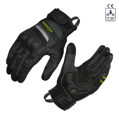 KORDA GUARD SEMI GAUNTLET RIDING GLOVES - Fluorescent Yellow