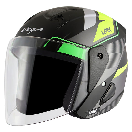 Vega Lark Legand Helmet - Dull Black Neon Yellow