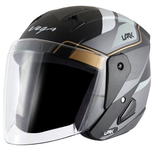 Vega Lark Legand Helmet - Dull Black Silver