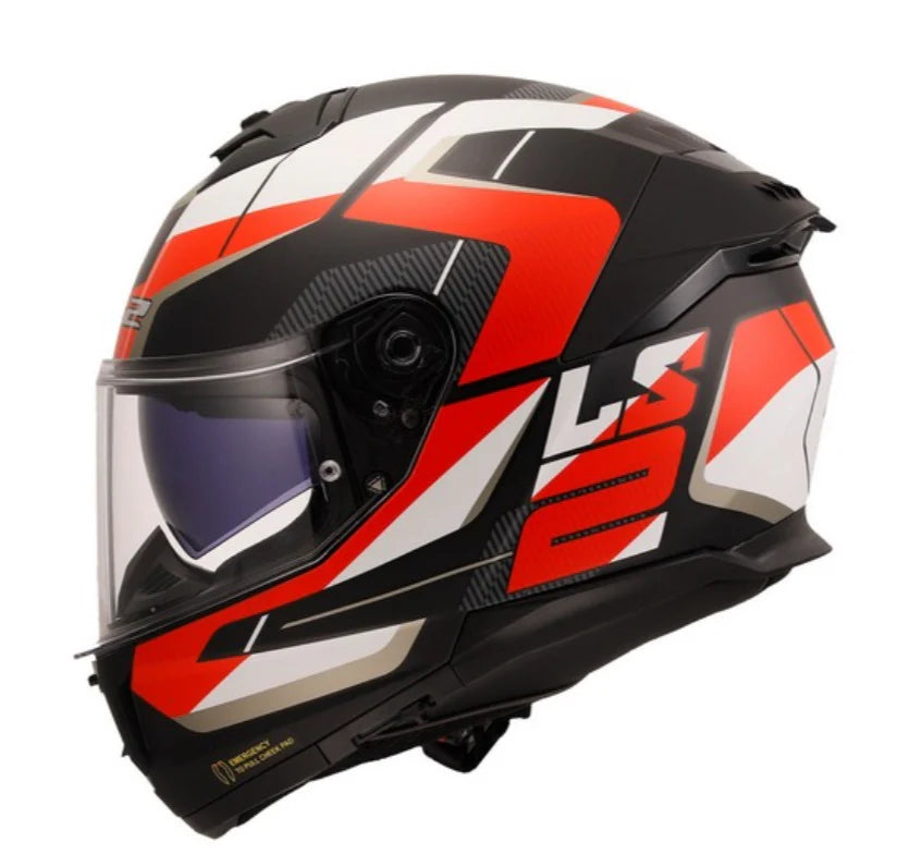 LS2 FF320 Stream II Road Helmet - Gloss Black White Red
