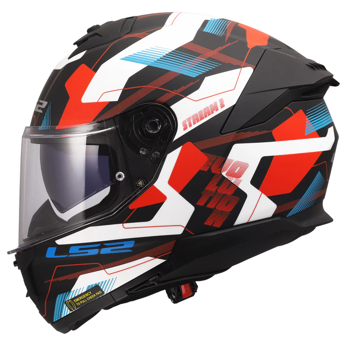 LS2 FF320 Stream II Mika Helmet - White Blue Red