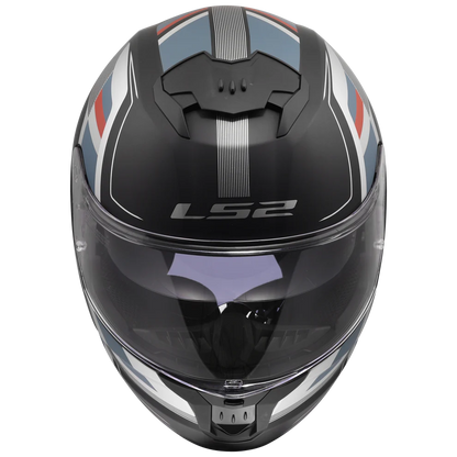 LS2 FF320 Stream II Vintage Helmet - Matt Black Grey Red
