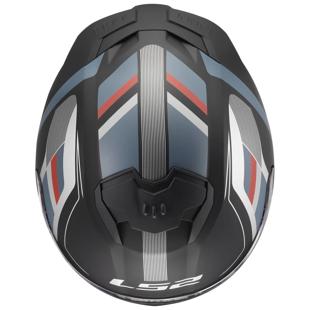 LS2 FF320 Stream II Vintage Helmet - Matt Black Grey Red