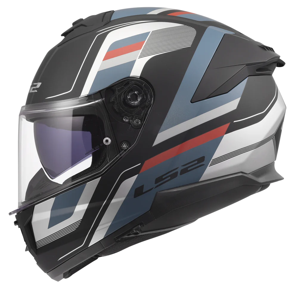 LS2 FF320 Stream II Vintage Helmet - Matt Black Grey Red