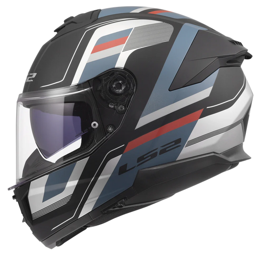 LS2 FF320 Stream II Vintage Helmet - Matt Black Grey Red