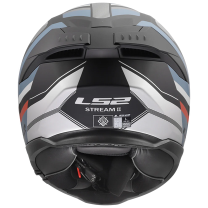 LS2 FF320 Stream II Vintage Helmet - Matt Black Grey Red