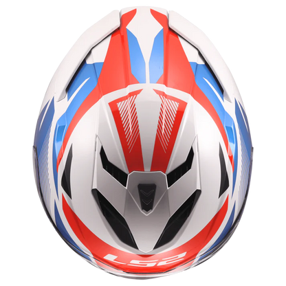 LS2 FF818 Storm III Komai Helmet - White Blue Red