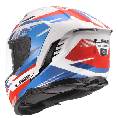LS2 FF818 Storm III Komai Helmet - White Blue Red