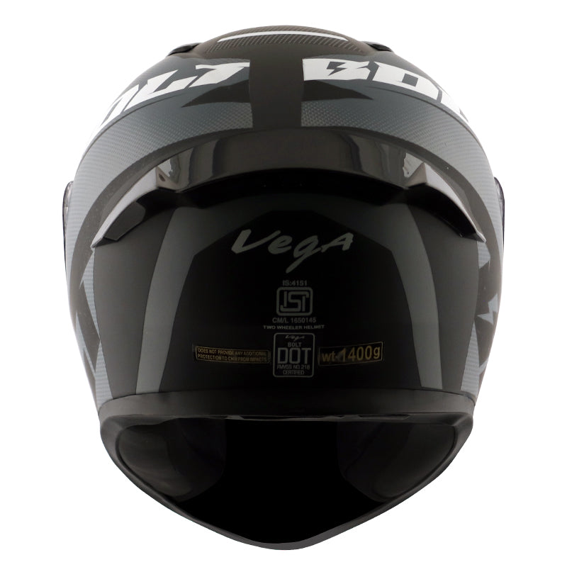 Vega Bolt Macho Helmet - Dull Black Grey