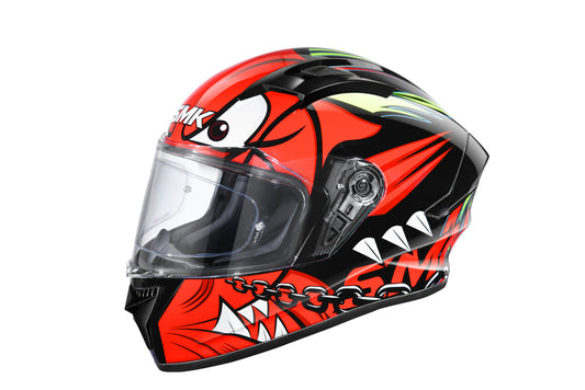 SMK STELLAR MONSTER HELMETS - GLOSS BLACK RED WHITE