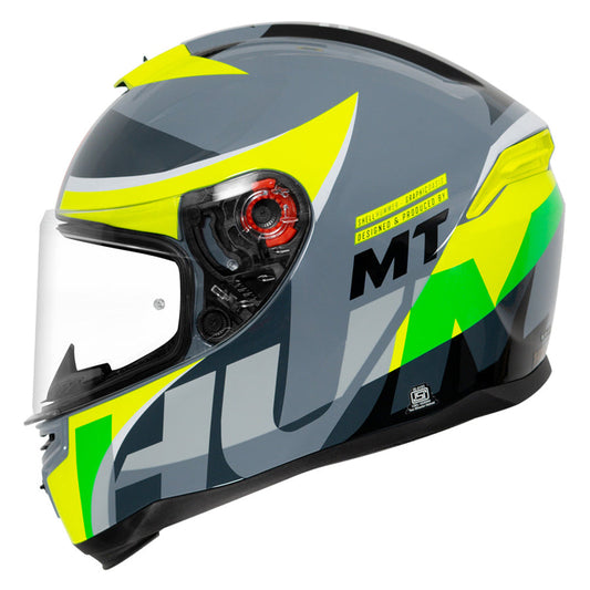 MT HUMMER OASIS HELMET - Grey & Fluorescent Yellow