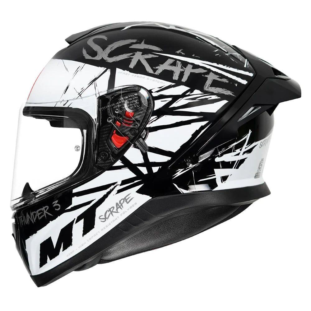 MT THUNDER3 PRO SCRAPE HELMET - Gloss White